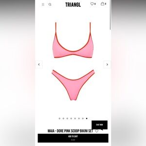 triangl swimwear Pink Bikini with Orange Trim